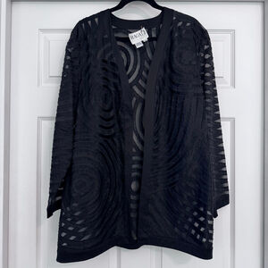 Magali Evenings Black Silk Beaded Jacket 16W Vintage